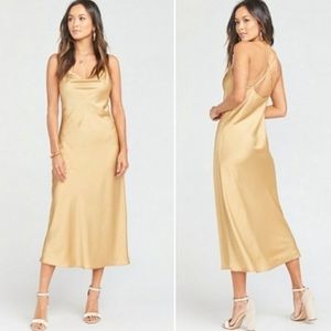 Show Me Your MuMu True Gold Verona Cowl Slip Dress